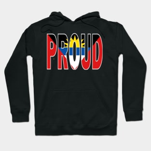 Antigua Flag in The Word Proud - Barbuda - Soca Mode Hoodie